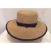 Eric Javits Derby Beige Squishee  Black Ribbon Hat Cap   eb-55723393